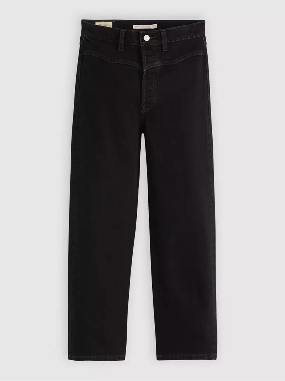 Levi's Women's Ribcage Western Yoke Jeans with No Back Pocket in Black, size 30